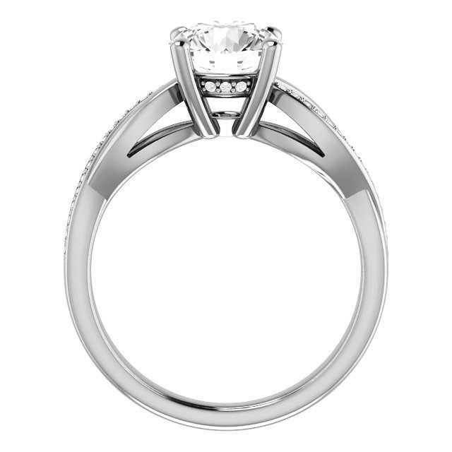 Round Twisted Moissanite and Diamond Engagement Ring - enr160 ...