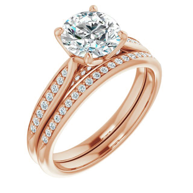 Round Tulip Cathedral Moissanite Engagement Ring - enr195 ...