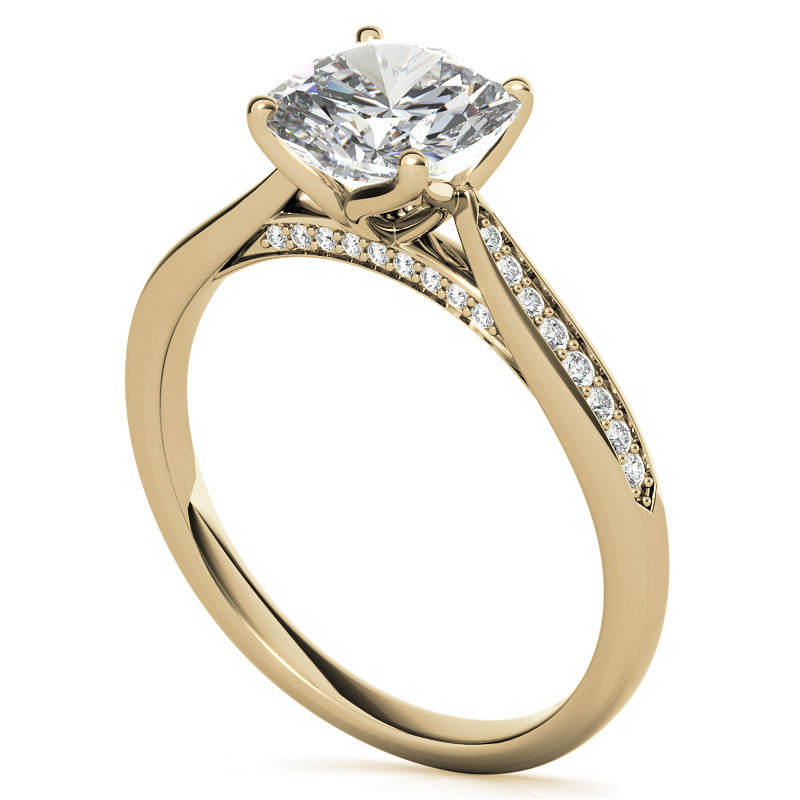 Cushion Moissanite Tulip Cathedral Engagement Ring - enr195-cu ...
