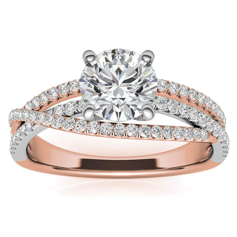 Multi Row Moissanite Engagement Ring - enr203 - MoissaniteCo.com