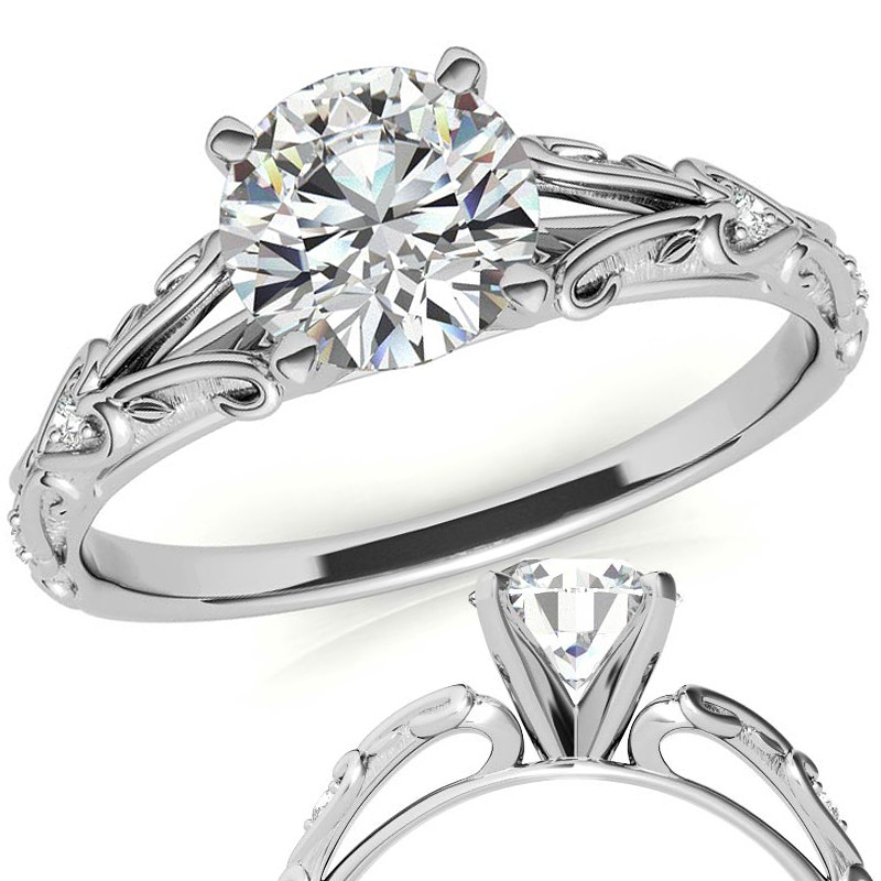 Design your own engagement ring Split shank pavé set platinum cathedra