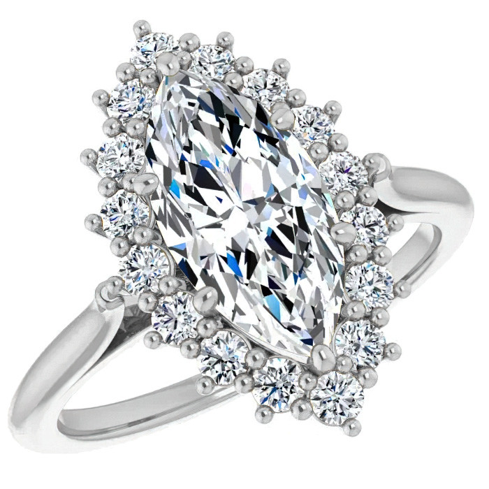 Marquise Cut Moissanite Bridal Ring Set