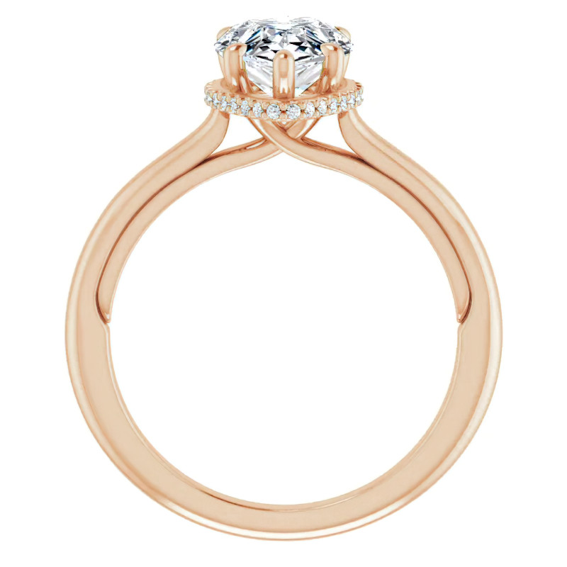 Pear Moissanite Cathedral Solitaire Ring - enr335-pear - MoissaniteCo.com