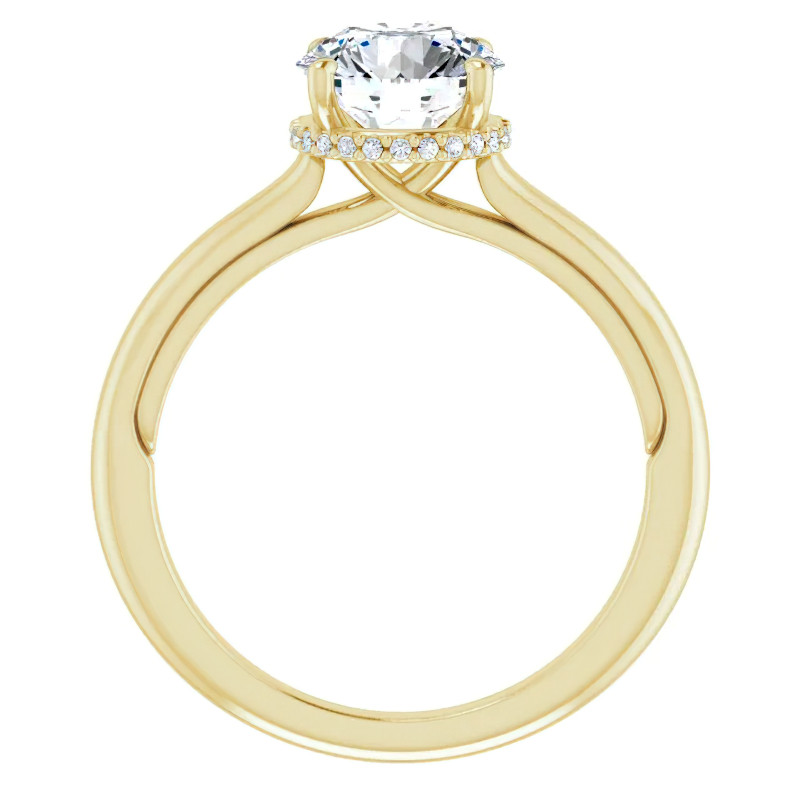 Round HA cut Cathedral Solitaire Ring - enr335 - MoissaniteCo.com