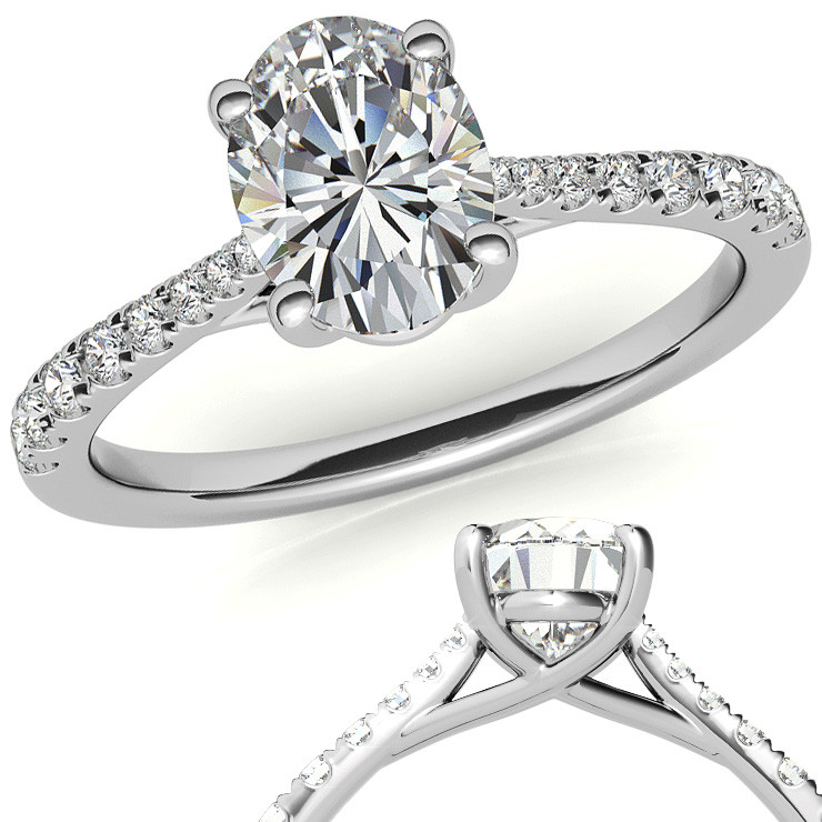 Round Petite Cathedral Moissanite Engagement Ring - eng245a ...