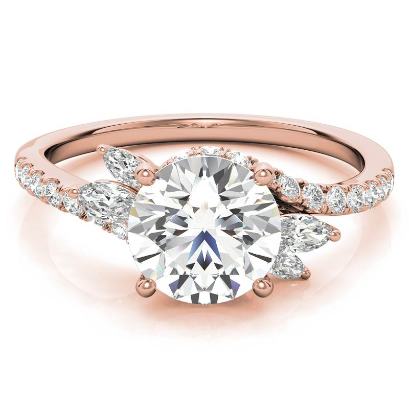 Round Moissanite Engagement Ring - enr407 - MoissaniteCo.com