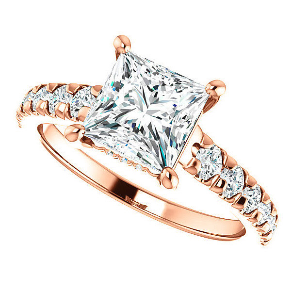 Princess cut Moissanite Engagement Ring - enr417-pr - MoissaniteCo.com