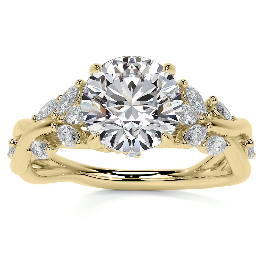 Round Floral Infinity Moissanite Engagement Ring - enr509 ...