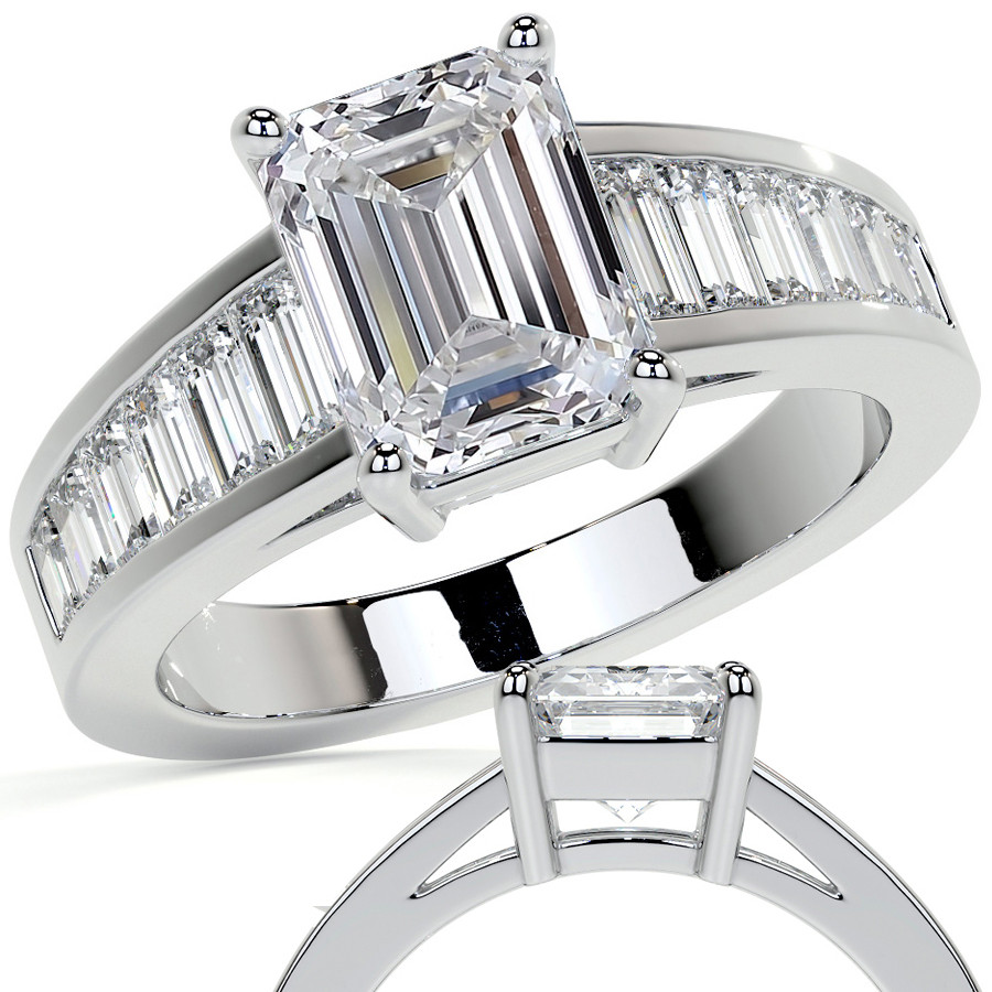 Cathedral Channel Set Diamond Engagement Ring, 511