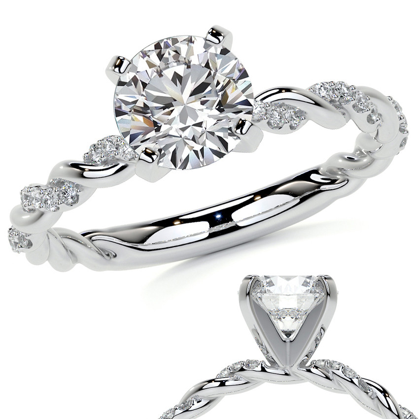 Braided Together 3-Stone Engagement Ring | Skeie's Jewelers