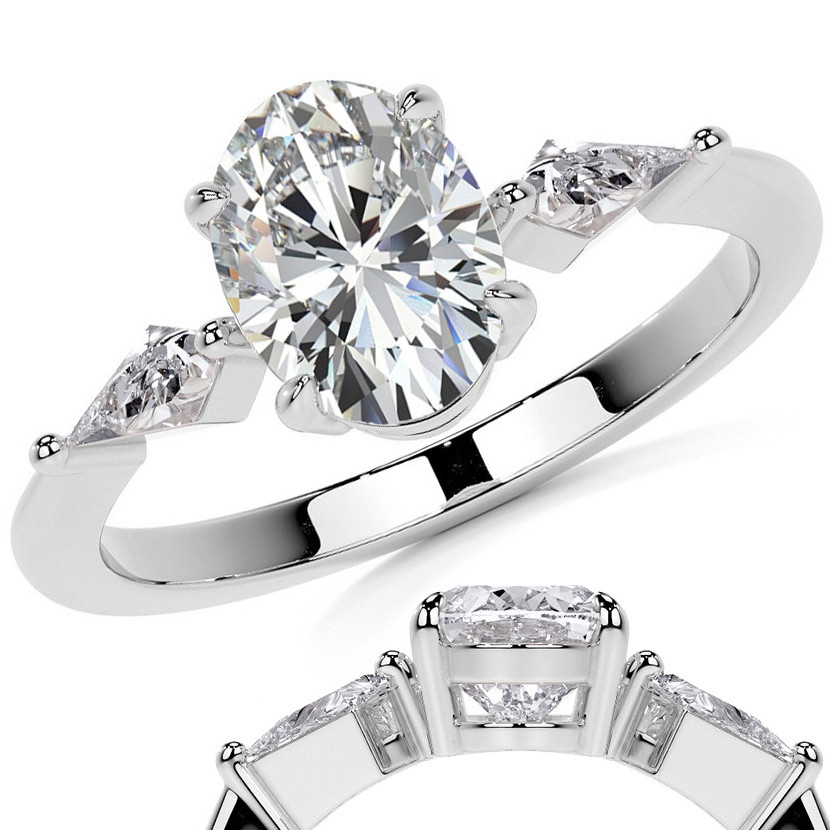 THE LEO Diamond Three-Stone Engagement Ring 1-1/8 ct tw Round-cut 14K White  Gold | Kay