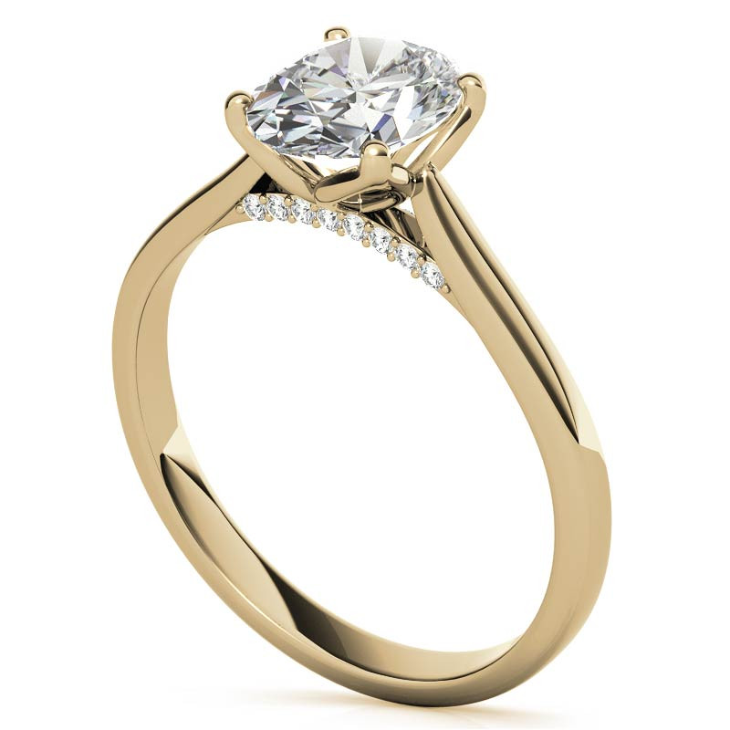 Oval Tulip Prongs Moissanite Engagement Ring - enr621 - MoissaniteCo.com