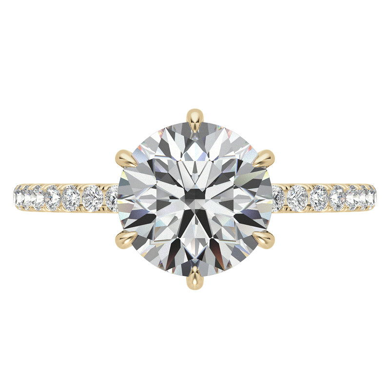 6 Claw Prong Round Brilliant Moissanite Engagement Ring - enr625 ...