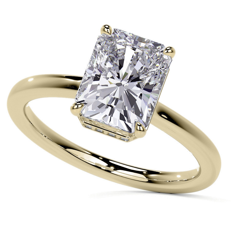 thumbnail image 2 of CUSTOMIZE JEWELS 1.1 Carat Cushion Moissanite Engagement Ring - Hidden Halo With Natural Diamonds In 14k Gold 2 of 12