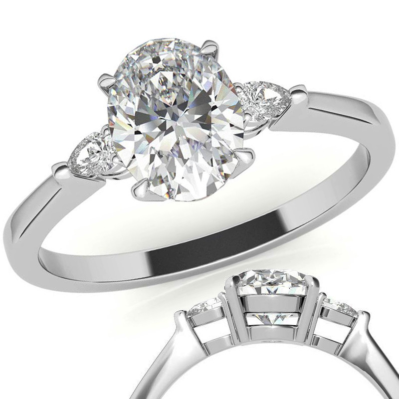 Emma Oval Moissanite Engagement Ring/AGI Design