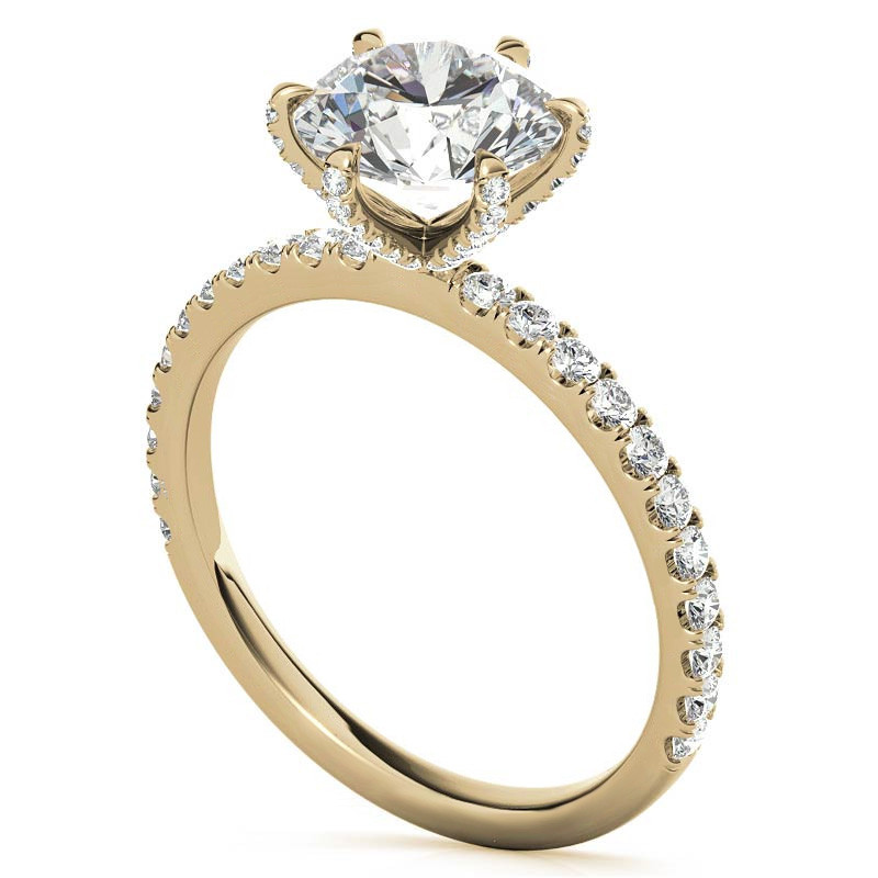 6-Prong Round Brilliant Moissanite Engagement Ring - enr637 ...