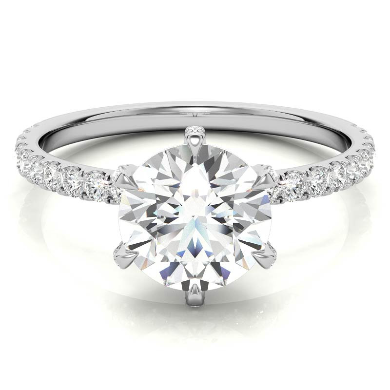 6-Prong Round Brilliant Moissanite Engagement Ring - enr637 ...