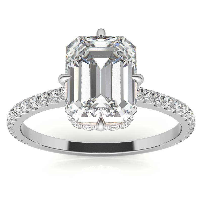 NESW-Oriented Emerald / Radiant Moissanite Engagement Ring - enr643-em ...