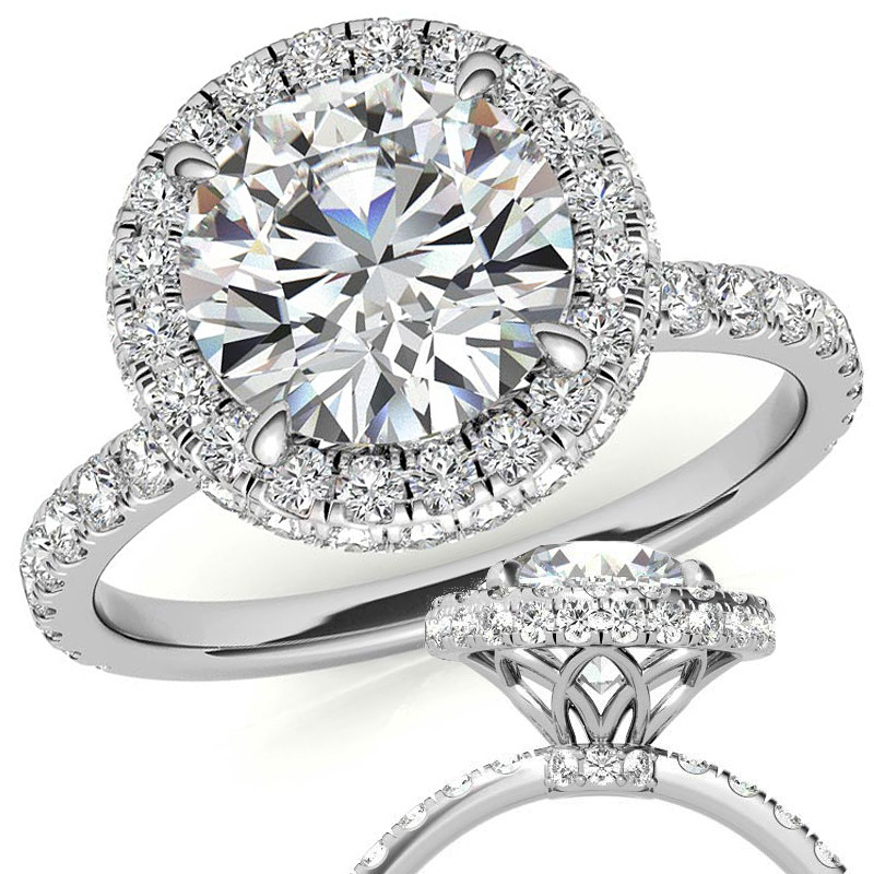 Details about   Round 2.65 ct White Diamond Engagement Ring Set 925 Sterling Silver For Women 7