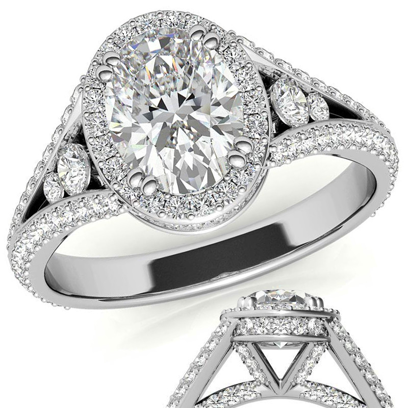 Radiant-Cut Diamond Platinum Split Shank Ring - Turgeon Raine