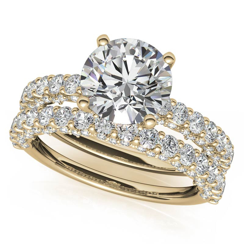 3-Sided Pave Style Fancy Moissanite Engagement Ring - enr649 ...