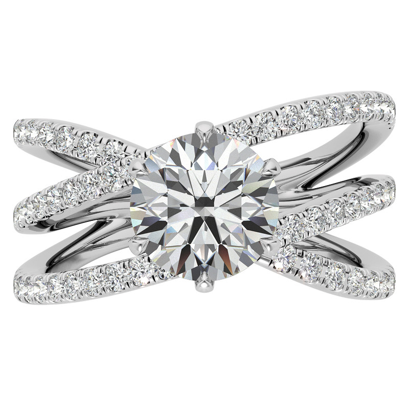 Round Brilliant Moissanite Multi-Band Engagement Ring - enr664 ...