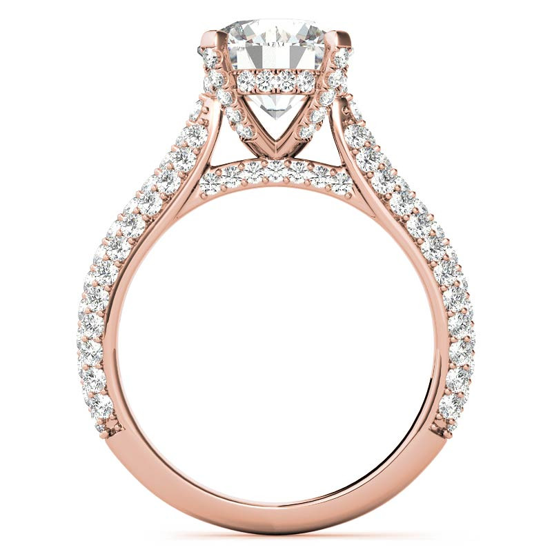 Pave Halo Engagement Ring with Open Bridge Design – bbr496-1