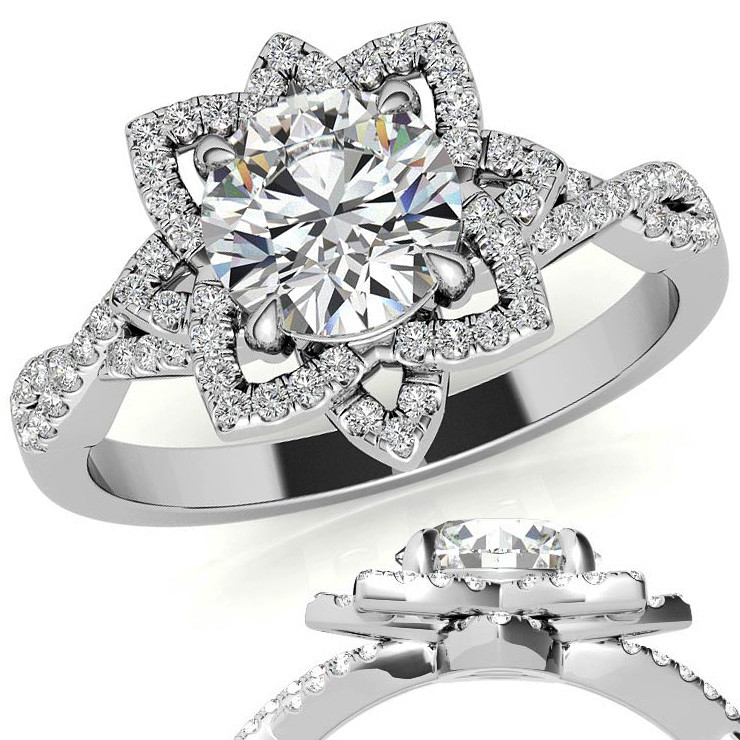 Infinity Solitaire Engagement Ring Mounting in Platinum JL PT 444-M