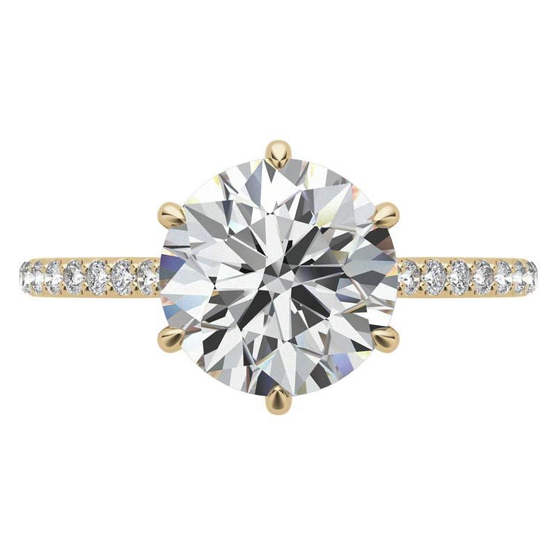 6-prong Round Vintage Moissanite Engagement Ring with Milgrain - enr873 ...