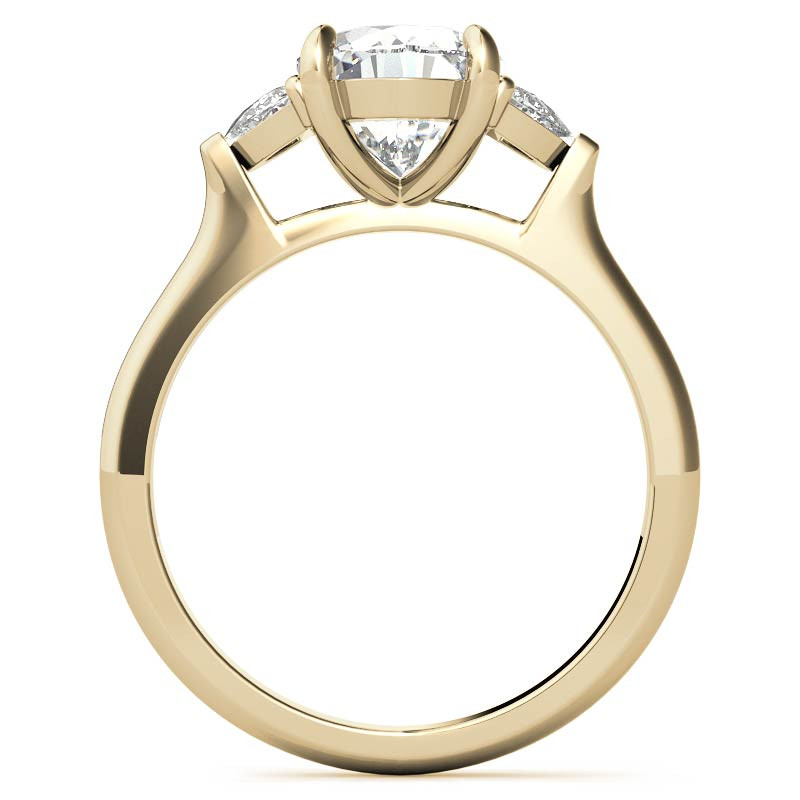 Oval and Half Moon Moissanite Cathedral Engagement Ring - enr883-ov ...
