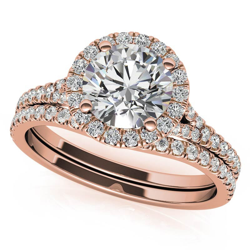 Petite Round Split Shank Moissanite Halo Engagement Ring - enr902 ...