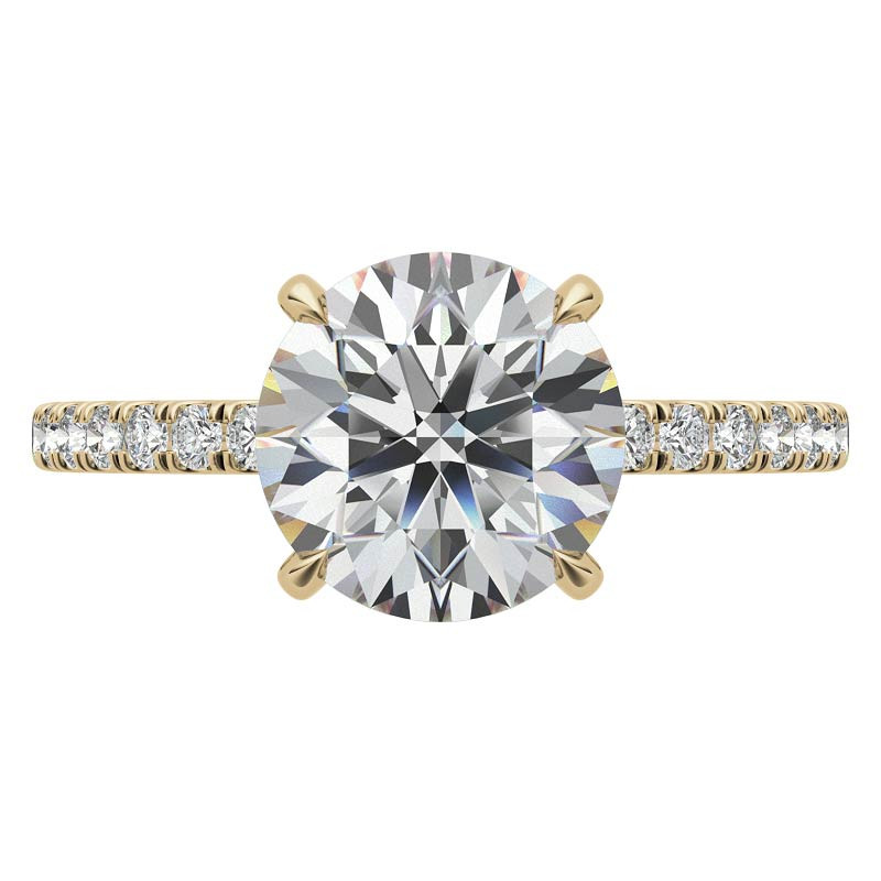 Round Petite Shared Prong Moissanite Engagement Ring - enr903 ...