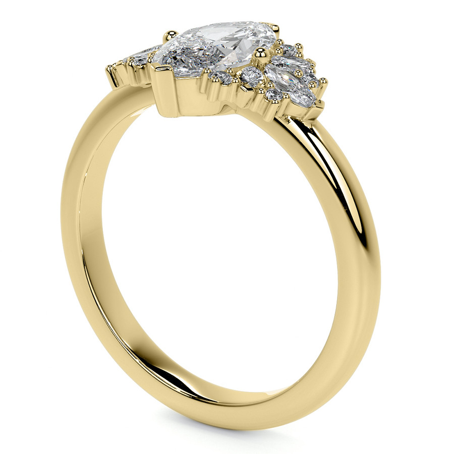 Marquise Cluster Style Moissanite Engagement Ring - enr954-mq ...