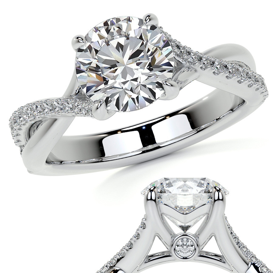 SNT183 - Split Shank Pave Diamond Engagement Ring – H.L. Gro...