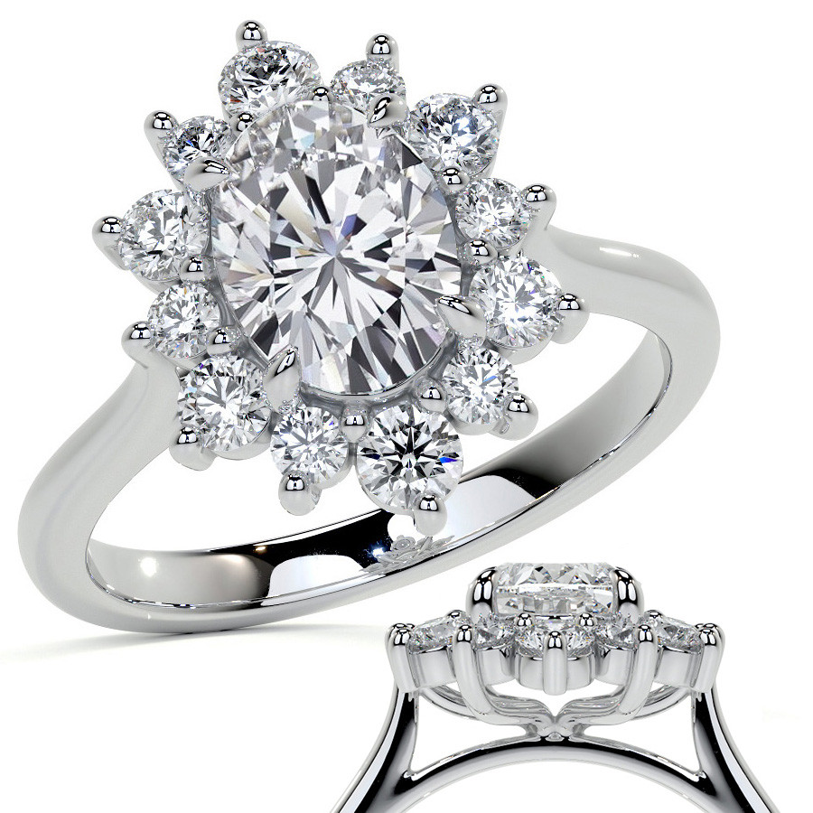 2ct oval moissanite solitaire ring | famke