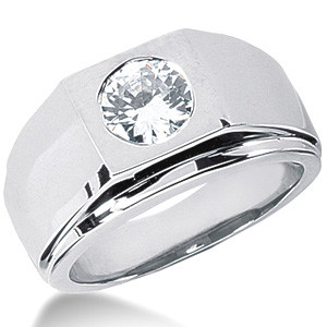 6.5mm, 1ct Round Mens Moissanite Ring - mens160c - MoissaniteCo.com