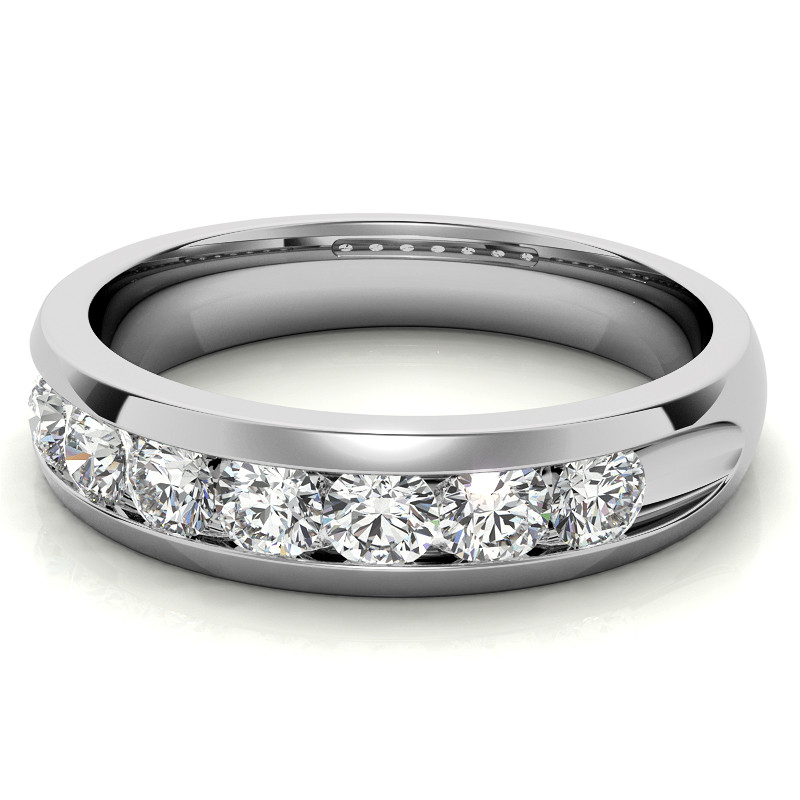 3.5mm, 1.05ct Round Channel Mens Moissanite Ring - mens171a ...