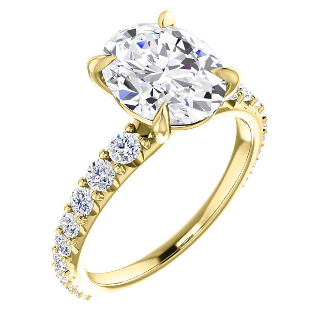 Oval Engagement Ring - enr364-ov - MoissaniteCo.com