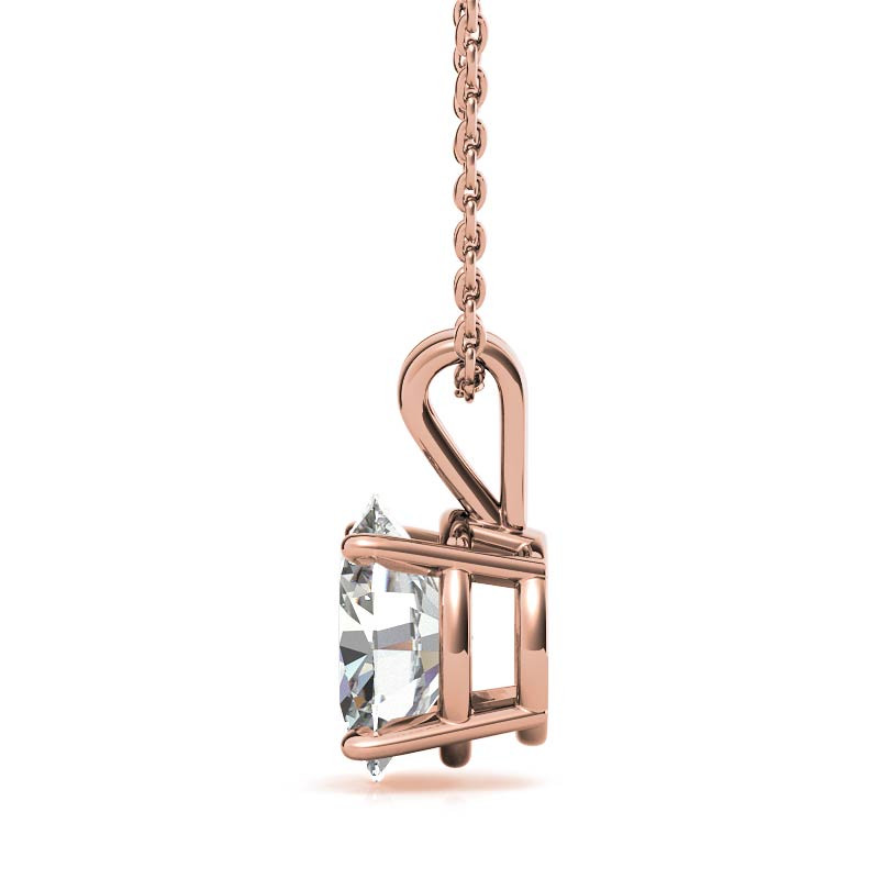 Classic 4-Prong Basket Oval Moissanite Solitaire Pendant - pen317 ...