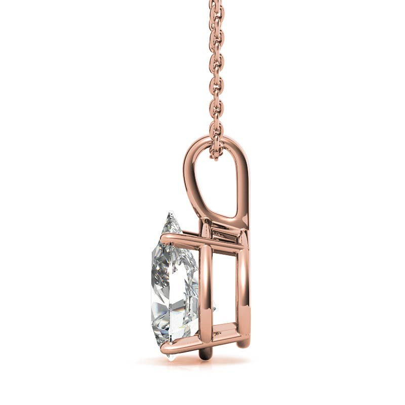 4-Prong Basket Pear Solitaire Pendant - pen330 - MoissaniteCo.com