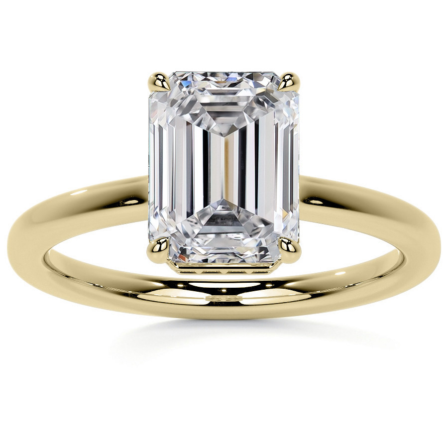 thumbnail image 2 of CUSTOMIZE JEWELS 1.1 Carat Cushion Moissanite Engagement Ring - Hidden Halo With Natural Diamonds In 14k Gold 2 of 12