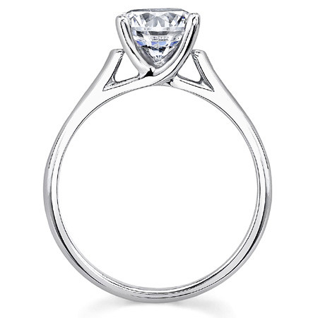 Trellis Cathedral Round Solitaire Ring - sol030 - MoissaniteCo.com