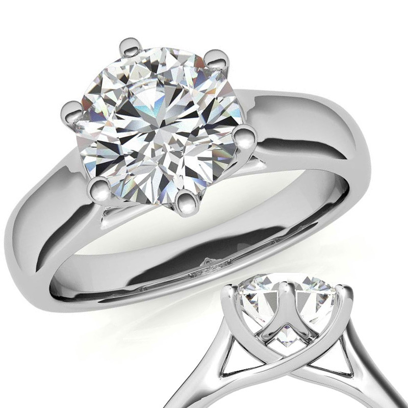 5mm Forever Classic Charles & Colvard Moissanite Engagement Ring Set 0.5  Carat