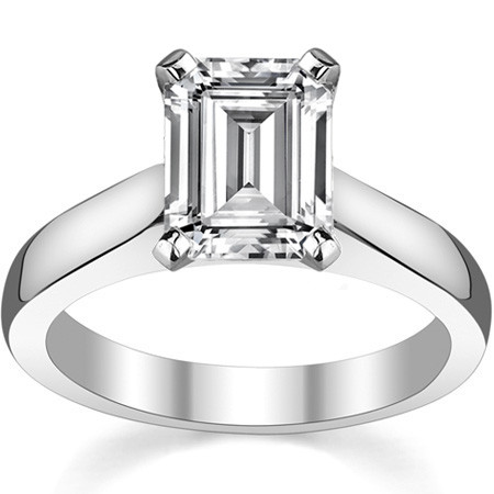 3.5mm Princess Cathedral Moissanite Solitaire Setting; 14k / Platinum ...