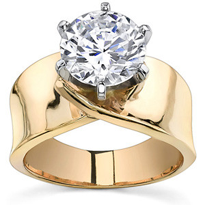 Wide Band Moissanite Solitaire Setting - sol230 - MoissaniteCo.com