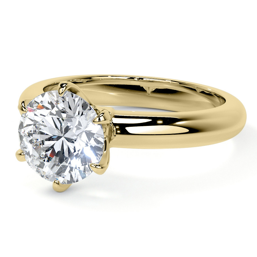 Round Brilliant Moissanite Solitaire Ring - sol251 - MoissaniteCo.com