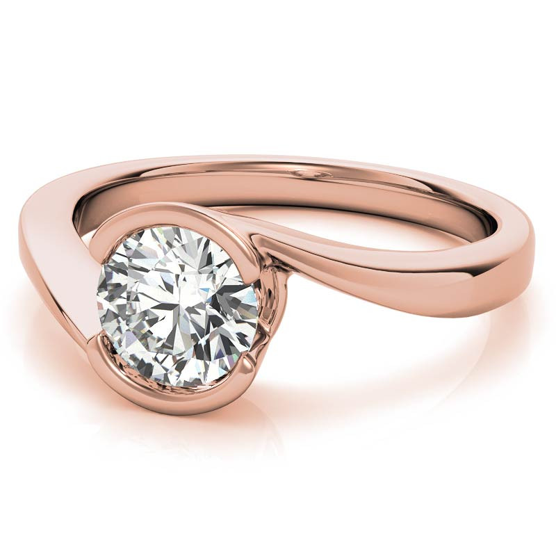 Round Bezel Edge Solitaire Ring — J. Sampieri