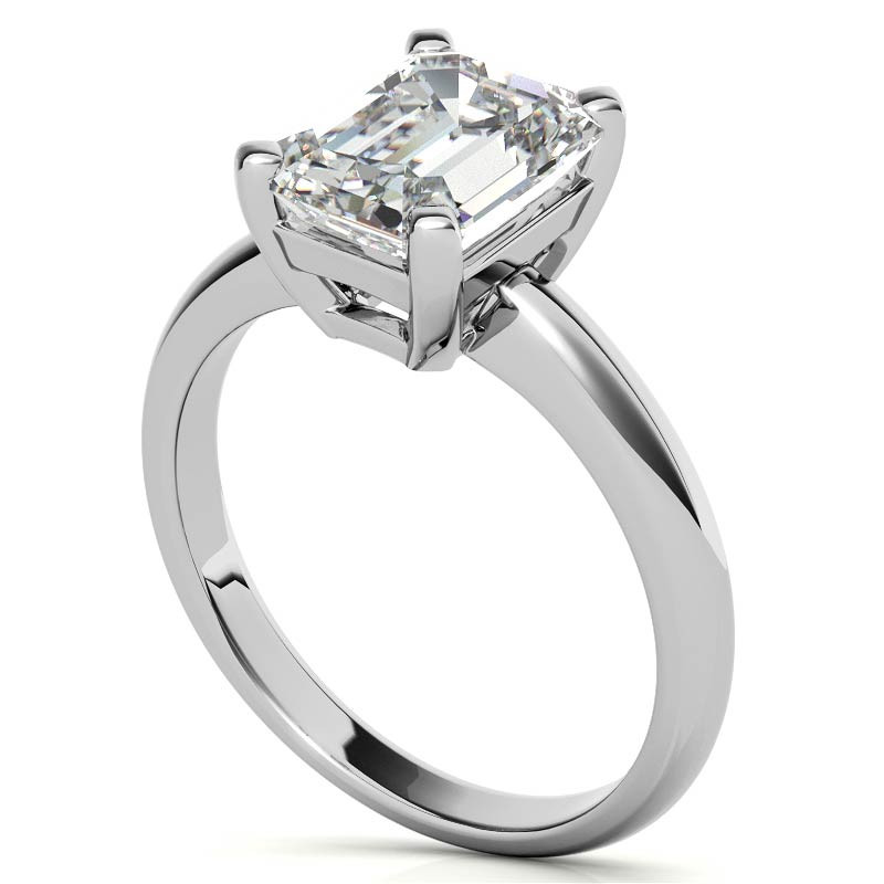 Radiant/Emerald cut Moissanite Solitaire Ring - sol320-em ...