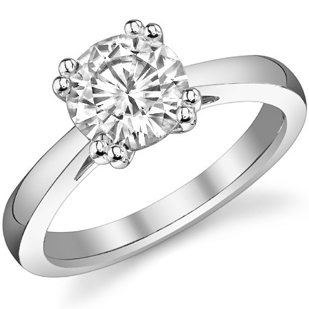 Round Double Prong Cathedral Solitaire Ring - sol357 | Klassische Strings