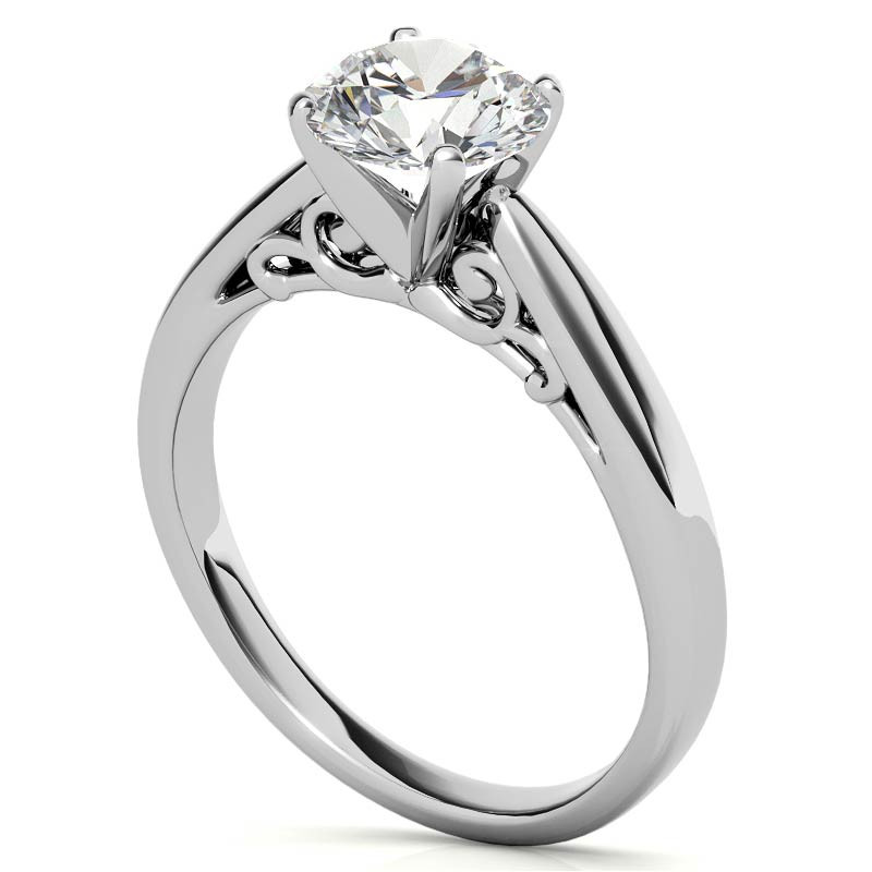 Designer Inspired Moissanite Solitaire Ring - sol362 - MoissaniteCo.com